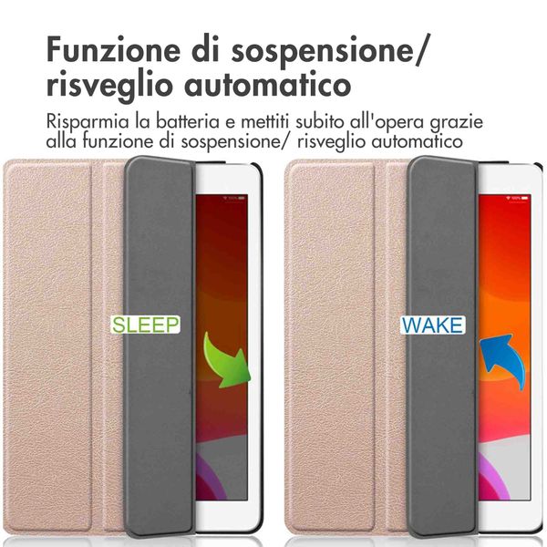 imoshion Cover a libro Trifold Apple iPad 9 (2021) 10.2 pollici / iPad 8 (2020) 10.2 pollici / iPad 7 (2019) 10.2 pollici - Oro rosa