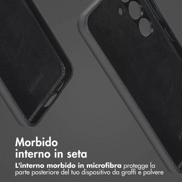 Accezz Cover in Pelle con MagSafe Samsung Galaxy S24 - Onyx Black