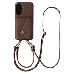 Selencia Cover per telefono Sera con cordino e portacarte a busta Samsung Galaxy A36 - Chocolate Brown