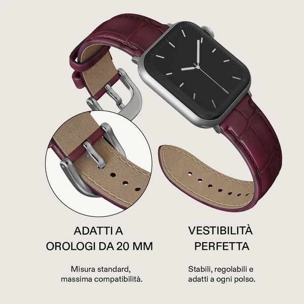 Burga Cinturino in vera pelle Apple Watch | 38/40/41/42 mm - Mobwife / Silver