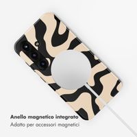 Selencia Cover posteriore Vivid con MagSafe Samsung Galaxy S25 - Art Wave Black