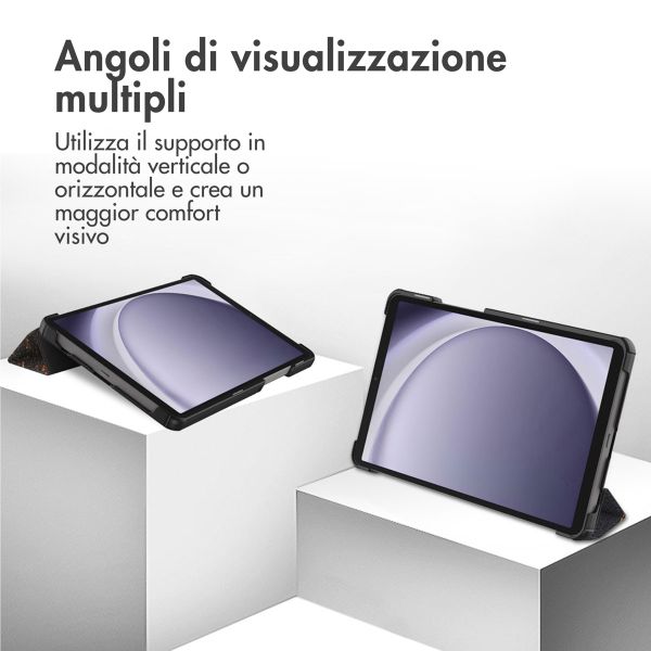 imoshion Cover Trifold Design Samsung Galaxy Tab A11 / A9 8.7 pollici - Black Marble
