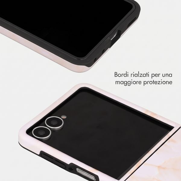 Selencia Cover posteriore Vivid con MagSafe Samsung Galaxy Z Flip 8 - Golden Beige Marble