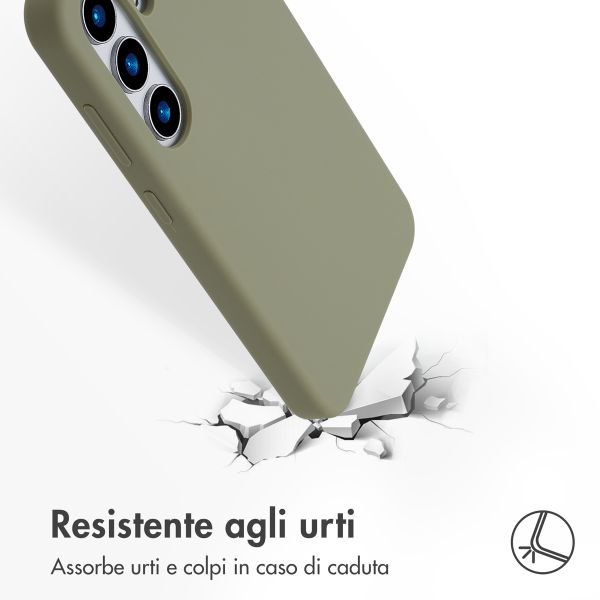 Accezz Cover in silicone liquido con MagSafe Samsung Galaxy S25 - Cooper Green