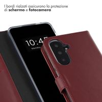 Selencia Cover a libro in vera pelle Samsung Galaxy A36 / A56 - Burgundy