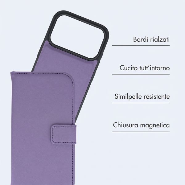 imoshion Cover a libro di lusso 2-in-1 rimovibile Apple iPhone 18 Pro / 17 Pro - Lilla
