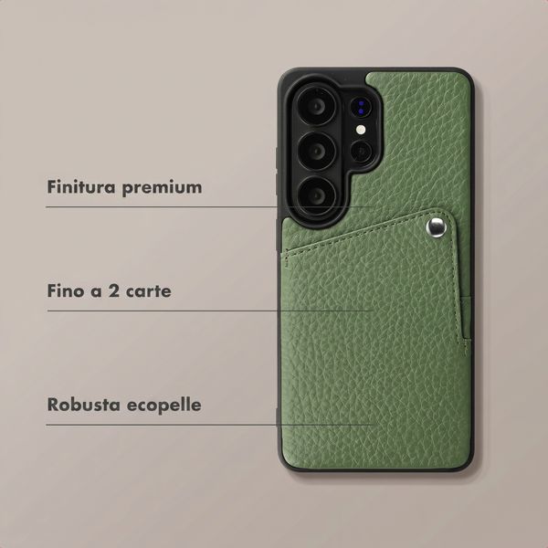 Selencia Cover posteriore Riva con portacarte Samsung Galaxy S26 Ultra - Sage Green