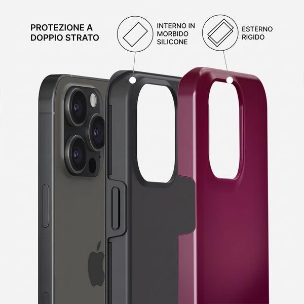 Burga Cover Posteriore Resistente con MagSafe Apple iPhone 15 Pro - Dark Cherry