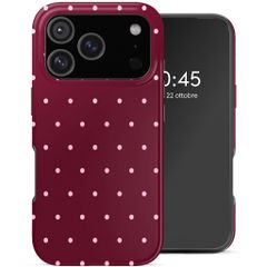 Selencia Cover posteriore Vivid con MagSafe Apple iPhone 17 Pro Max - Happy Dots Burgundy