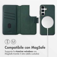 Accezz Cover in pelle 2 in 1 con MagSafe Samsung Galaxy S25 - Cedar Green