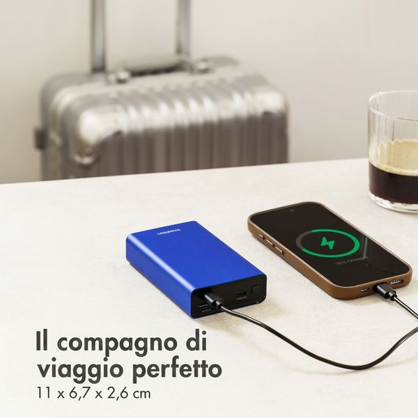 imoshion Powerbank in alluminio Ultra Series 20.000 mAh - Ricarica rapida fino a 33 watt - Cobalt Blue