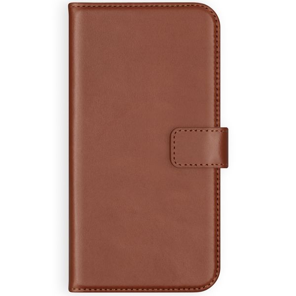 Selencia Cover a libro in vera pelle Apple iPhone 12 (Pro) - Marrone chiaro