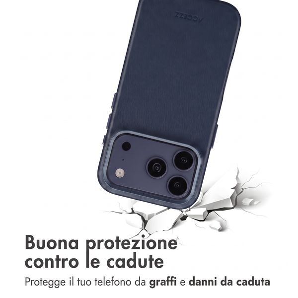 Accezz Cover in Pelle con MagSafe Apple iPhone 18 Pro Max / 17 Pro Max - Nightfall Blue