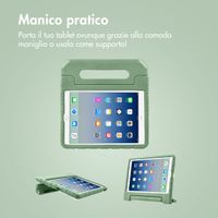 imoshion Cover per tablet a prova di bambino con bambole rimovibili Apple iPad 9 (2021) 10.2 pollici / iPad 8 (2020) 10.2 pollici / iPad 7 (2019) 10.2 pollici - Olive Green