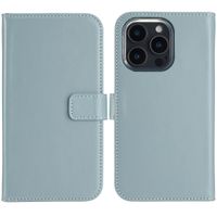 Selencia Cover a libro in vera pelle Apple iPhone 16 Pro Max - Air Blue