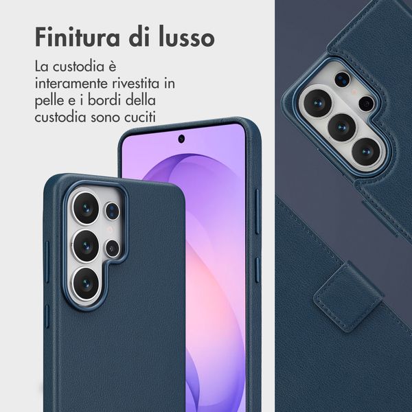 Accezz Cover in pelle 2 in 1 con MagSafe Samsung Galaxy S26 Ultra - Nightfall Blue