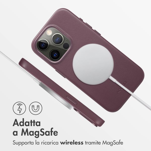 Accezz Cover in Pelle con MagSafe Apple iPhone 15 Pro - Heath Purple