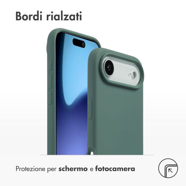 Accezz Cover in silicone liquido con MagSafe Apple iPhone Air - Verde scuro