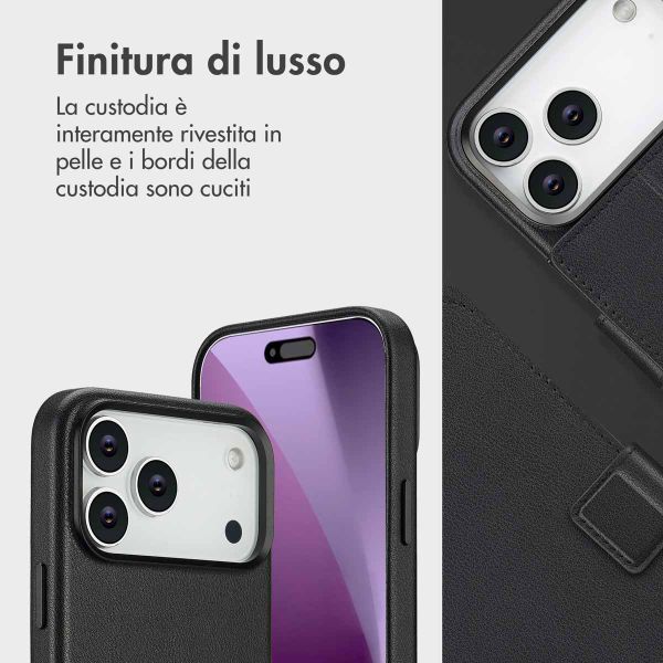 Accezz Cover in pelle 2 in 1 con MagSafe Apple iPhone 17 - Onyx Black