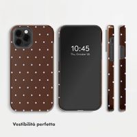Selencia Cover Posteriore Vivid Apple iPhone 12 (Pro) - Happy Dots Chocolate