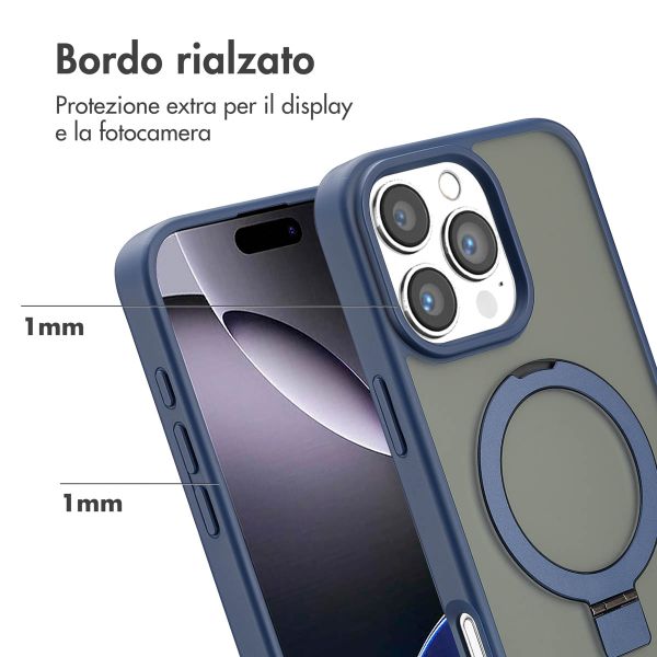 Accezz Cover con anello e supporto con MagSafe Apple iPhone 16 Pro Max - Blu