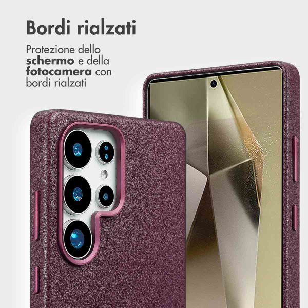 Accezz Cover in pelle 2 in 1 con MagSafe Samsung Galaxy S25 Ultra - Heath Purple