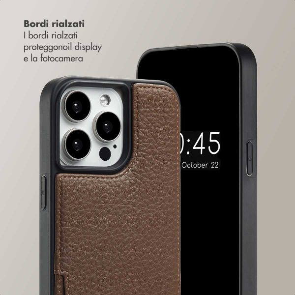 Selencia Cover per telefono Nova con cordino e portacarte Apple iPhone 15 Pro Max - Mocha Brown