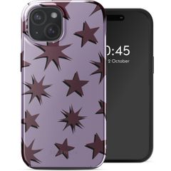 Selencia Cover posteriore Vivid con MagSafe Apple iPhone 15 - Stars Plum Lilac