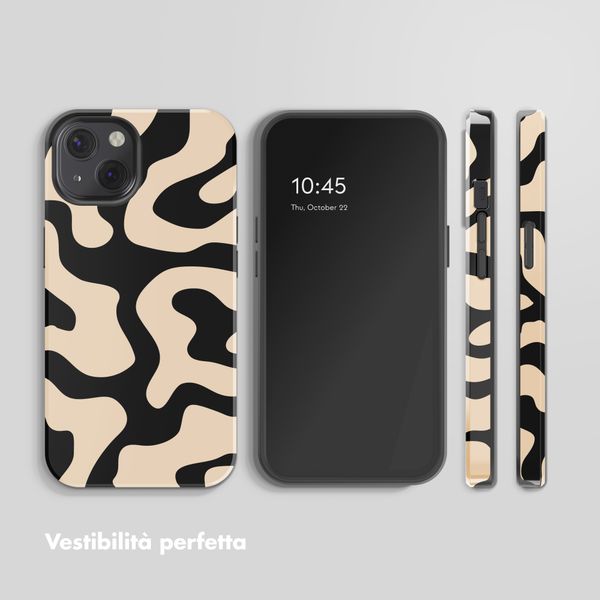 Selencia Cover posteriore Vivid con MagSafe Apple iPhone 13 - Art Wave Black