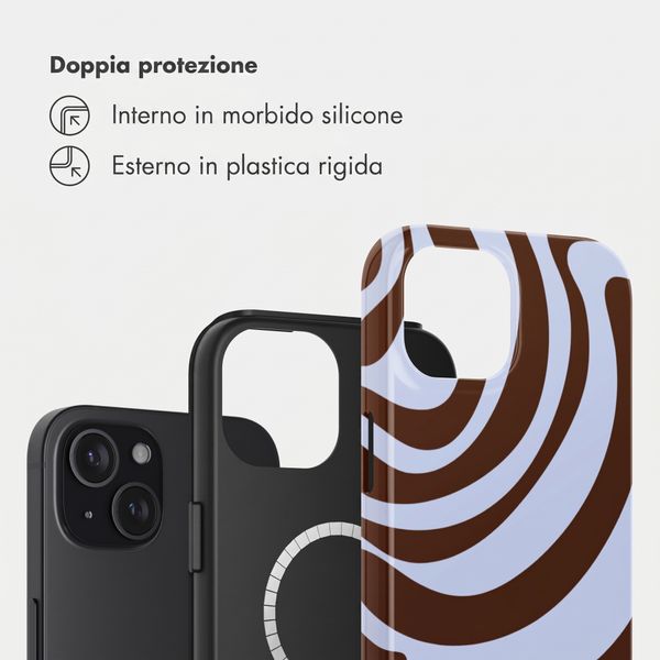 Selencia Cover posteriore Vivid con MagSafe Apple iPhone 15 - Dream Swirl Chocolate