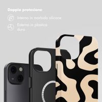 Selencia Cover posteriore Vivid con MagSafe Apple iPhone 13 - Art Wave Black
