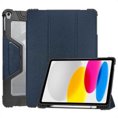 Accezz Libreria a tre ante robusta Apple iPad 11 (2025) 11 pollici A16 / iPad 10 (2022) 10.9 pollici - Blu scuro