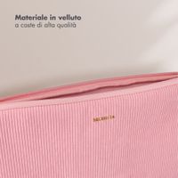 Selencia Cover per laptop in velluto a coste 13-14 pollici - Sleeve per laptop - Soft Blush