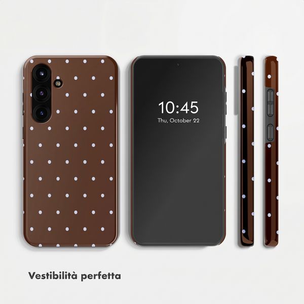 Selencia Cover Posteriore Vivid Samsung Galaxy S25 FE - Happy Dots Chocolate