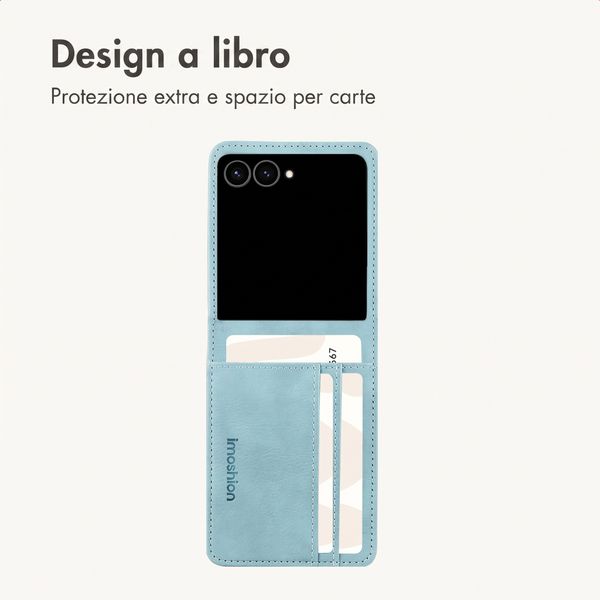 imoshion Cover a libro di Lusso Samsung Galaxy Z Flip 8 - Azzurro
