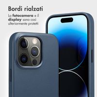 Accezz Cover in pelle 2 in 1 con MagSafe Apple iPhone 14 Pro - Nightfall Blue