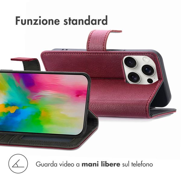 imoshion Cover a libro di Lusso Apple iPhone 16 Pro Max - Bordeaux