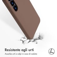 Accezz Cover in silicone liquido con MagSafe Samsung Galaxy S24 - Marrone chiaro