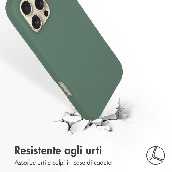 Accezz Cover in silicone liquido con MagSafe Apple iPhone 16 Pro Max - Verde scuro