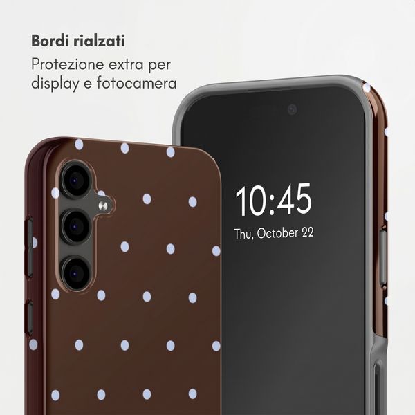 Selencia Cover Posteriore Vivid Samsung Galaxy S24 FE - Happy Dots Chocolate