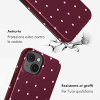 Selencia Cover posteriore Vivid con MagSafe Apple iPhone 14 - Happy Dots Burgundy