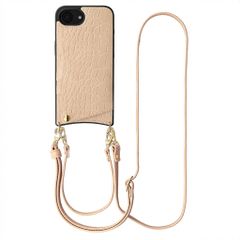 Selencia Cover per telefono Nova Croco con cordino e portacarte Apple iPhone 17e / 16e - Beige