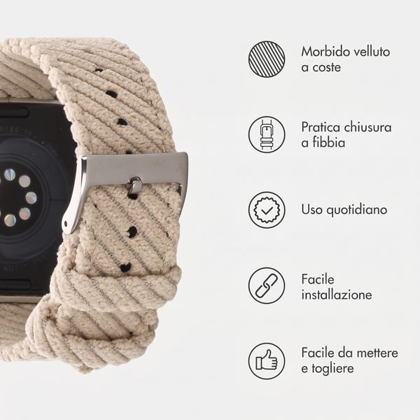 imoshion Cinturino in velluto a coste Apple Watch | 44/45/46/49 mm - Beige