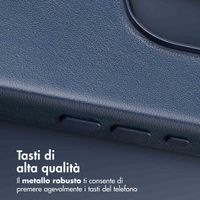 Accezz Cover in Pelle con MagSafe Apple iPhone 16 Pro - Nightfall Blue