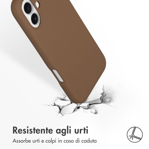 Accezz Cover in silicone liquido con MagSafe Apple iPhone 16 - Marrone chiaro