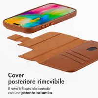Accezz Cover in pelle 2 in 1 con MagSafe Apple iPhone 16 Pro Max - Sienna Brown