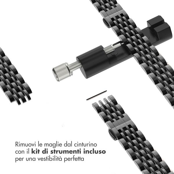 Selencia Cinturino sottile in acciaio ispirato a Jubilee Apple Watch | 38/40/41/42 mm - Nero