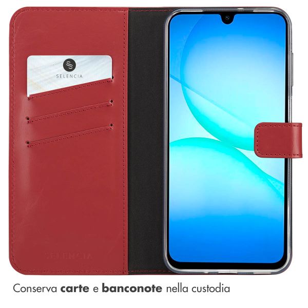 Selencia Cover a libro in vera pelle Samsung Galaxy A17 (5G) / (4G) - Rosso