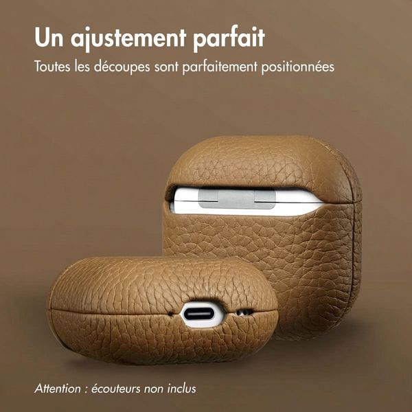 Accezz Cover in vera pelle  Apple Airpods 4 - Taupe