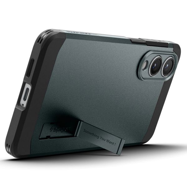 Spigen Cover Posteriore Corazzata Tough con MagSafe Samsung Galaxy S25 Edge - Abyss Green